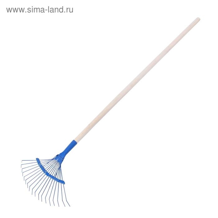 Грабли веерные, проволочные, 18 зубцов, деревянный черенок Грабли веерные, проволочные, 18 зубцов, деревянный черенок