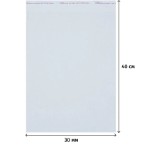 Пакет фасовочный ПП 30x40+5 с клеевым клапаном  20мкм  100  шт/уп