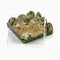 Коробка для печенья, кондитерская упаковка с пластиковой крышкой, &laquo;Пчёлка&raquo;, 10.5&times;10.5&times;3 см