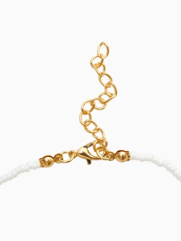 Чокер "Морской мир" русалочка с жемчугом, цвет бело-голубой в золоте