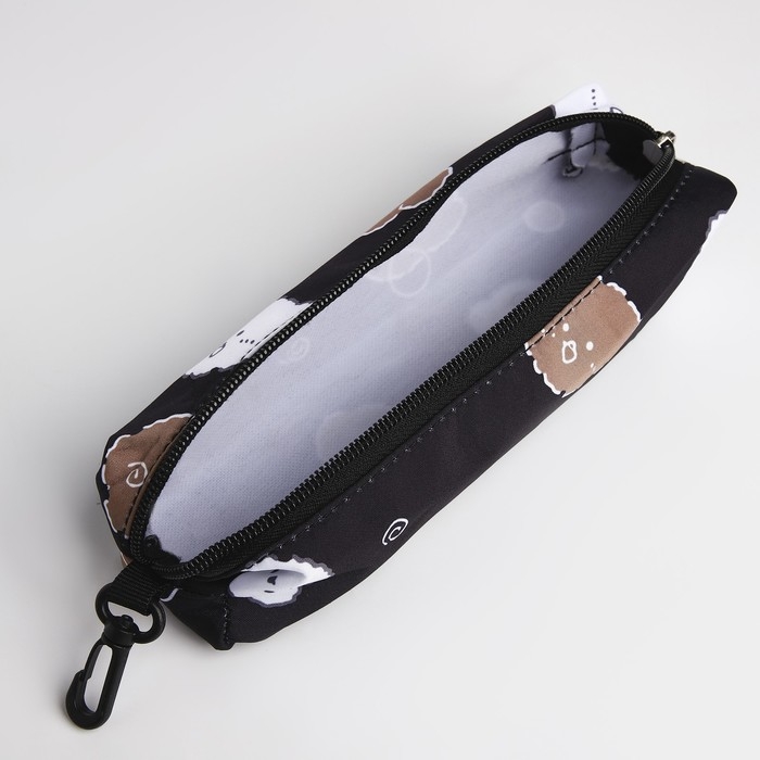 Рюкзак школьный из текстиля на молнии, 3 кармана, пенал, цвет чёрный