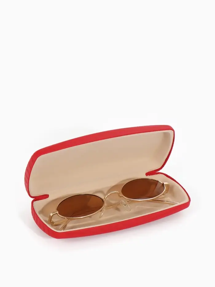 Футляр для очков на хлопушке, размер 16&times;6.5&times;3.5 см, красный