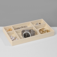 Подставка для украшения 6 ячеек, флок, 21×12,3×2,5 см, цвет бежевый
