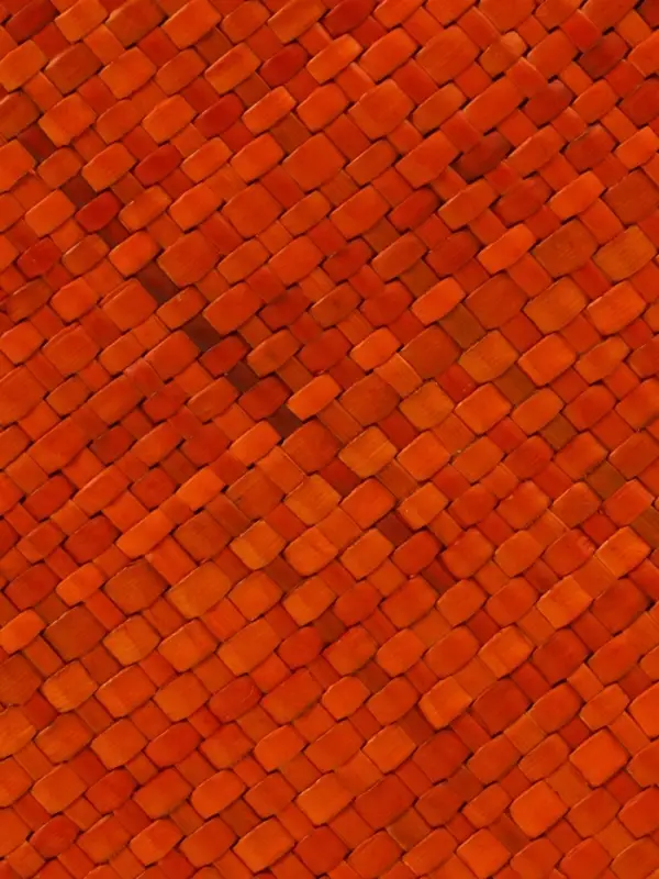 Сумка плетёная на застёжке из пандана, 35&times;12&times;40 см, бежево-оранжевая