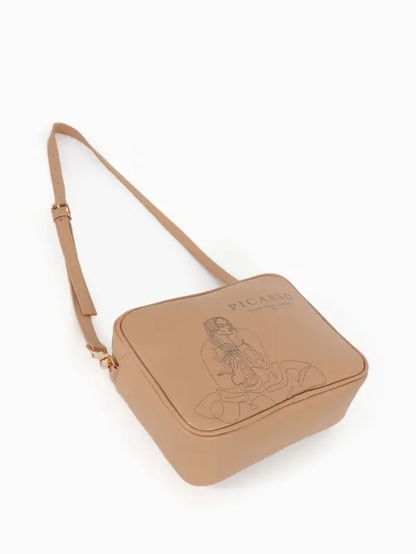 Сумка женская кросс-боди TEXTURA на молнии, 22&times;8&times;17 см, бежевая