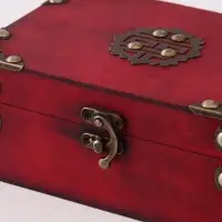 Шкатулка для украшений &laquo;Сундучок. Тайны короля&raquo;, дерево, с заклёпками, бордо, 18&times;12&times;7.5 см