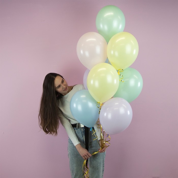 Шар латексный 12 Шар латексный 12", макарунс, 100 шт., светло-жёлтый