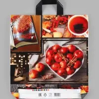 Пакет &laquo;Коллаж осень&raquo;, полиэтиленовый с петлевой ручкой, 40&times;43 см, 60 мкм