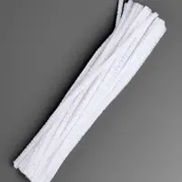 Синельная проволока, набор 50 шт., белая с люрексом, 30 см