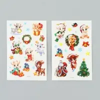 Переводные тату &laquo;Козлики новогодние&raquo;, 2 листа, 10&times;20 см