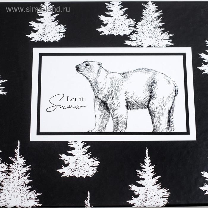 Набор подарочных коробок 5 в 1 «Черно-белый», 32,5 х 20 х 12,5 - 22 х 14 х 8,5 см, Новый год