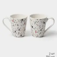 Набор кружек Magistro Terazzo, 350 мл, 2 шт., фарфор, белый