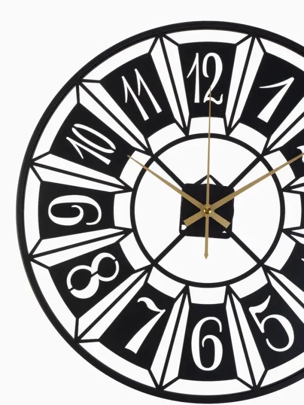 Часы настенные интерьерные &laquo;Гармошка&raquo;, бесшумные, плавный ход, d=40 см, металл, чёрные