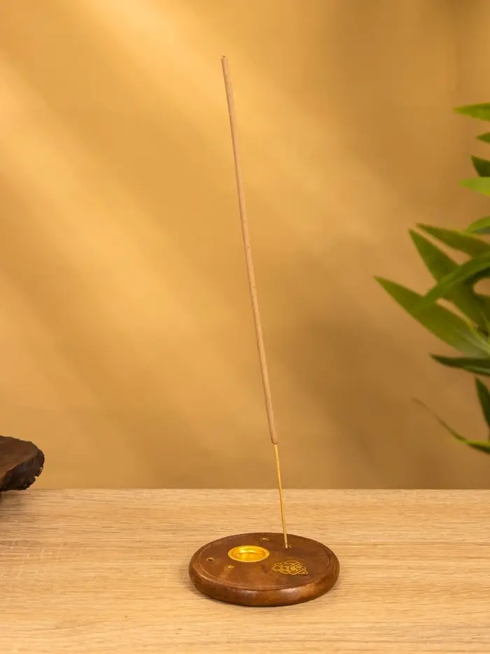 Подставка под благовония круглая, 8 см, дерево шишам, МИКС