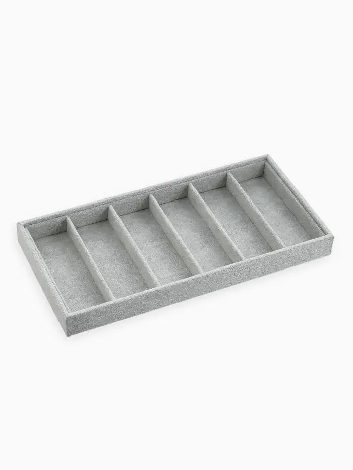 Подставка для украшений QF, 6 ячеек, 38&times;18.5&times;3.5 см, серая