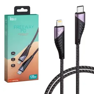 Кабель Type-C на Lightning 1.2M 3А PD Freeway U95 ISA черный