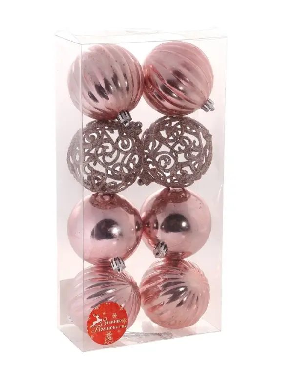 Ёлочные игрушки &laquo;Ажур&raquo;, шары новогодние, d=8 см, набор 8 шт.
