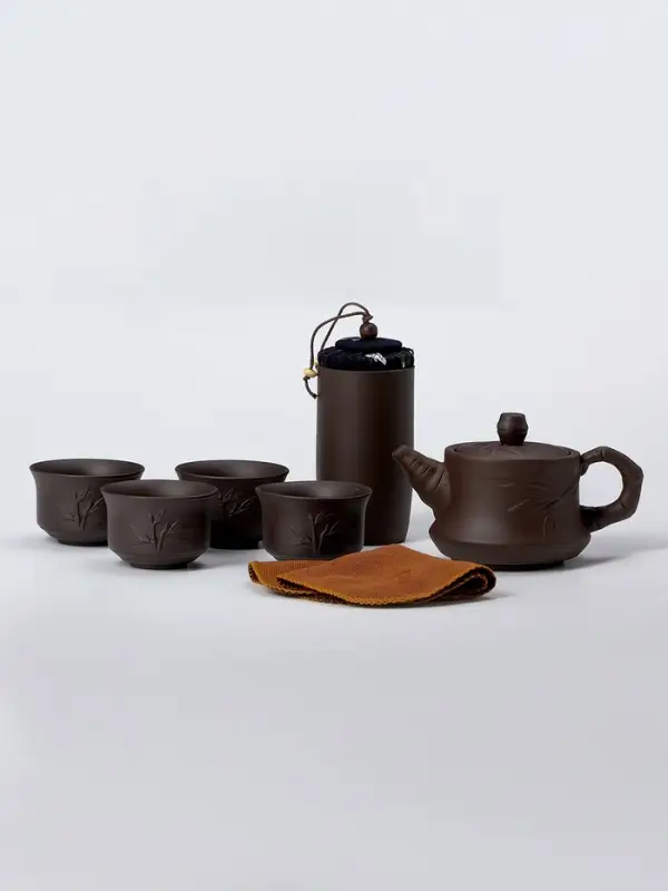 Набор для чайной церемонии ДЖЕКИЧАЙ &laquo;Ятимата&raquo;, 7 предметов, на 4 персоны, чашка 45 мл, чайник 270 мл, керамика, коричневый