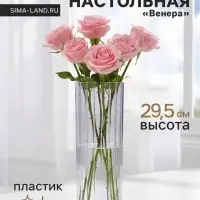 Ваза для цветов &laquo;Венера&raquo; полосы, 29.5&times;9.5 см, пластик, прозрачная