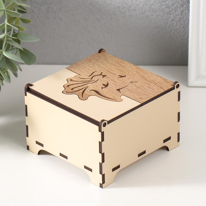 Шкатулка комбинированная  Шкатулка комбинированная "Кошка" 10,5х10х7 см