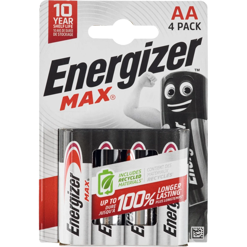 Батарейка Energizer MAX LR6/E91/AA BL4 4шт/бл (7638900437645)
