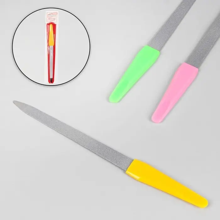 Пилка металлическая для ногтей, 17 см, в чехле, МИКС