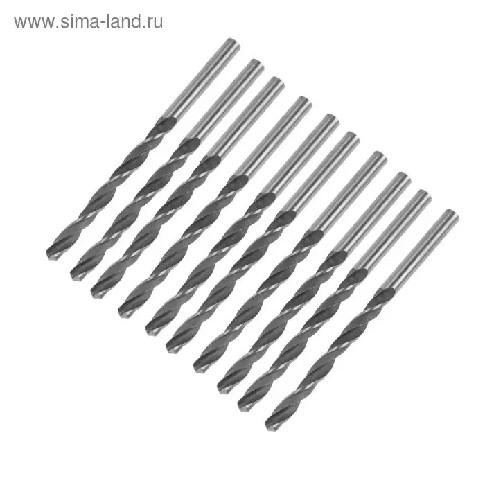 Сверло по металлу ТУНДРА, HSS, цилиндрический хвостовик, 4.2&times;75 мм, 10 шт.