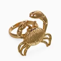 Кольцо "Краб", безразмерное, цвет золото