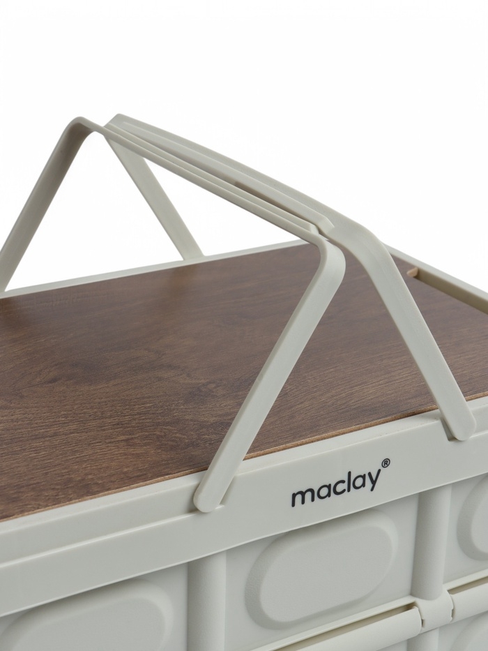 Стол - корзина Maclay 2 в 1, складной, 15 л, 33 х 22 х 17/4,5 см, светло-серый