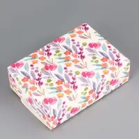 Подарочная коробка сборная с окном &laquo;Розовые цветы&raquo;, 16.5&times;11, 5&times;5 см