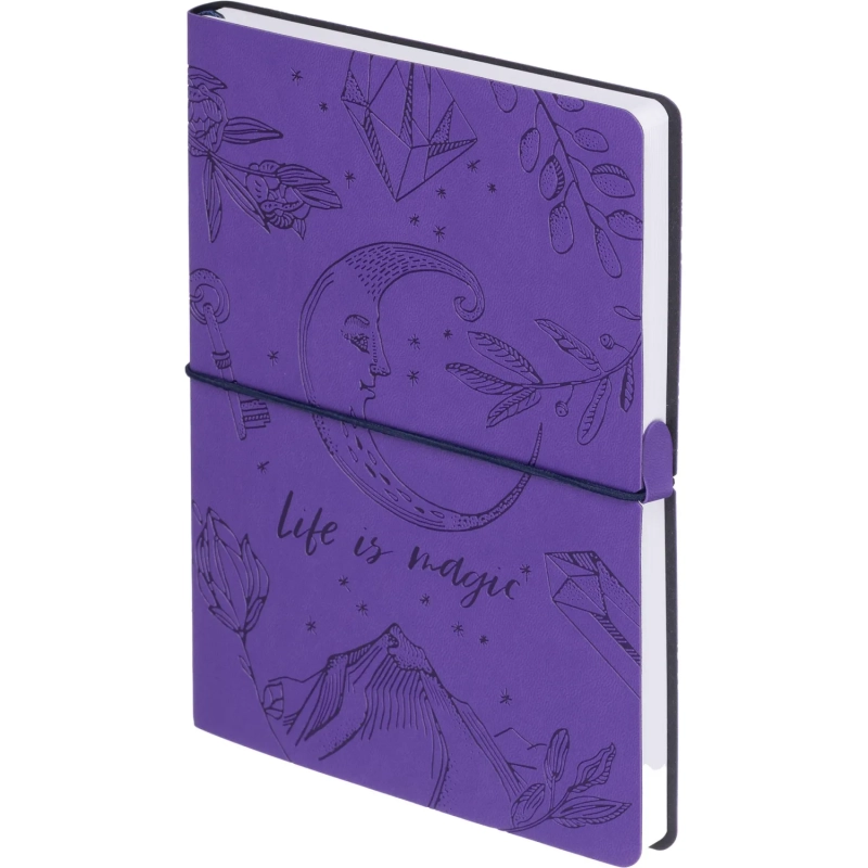 Блокнот А5 128л Attache Лунная мистерия клет,мягк.обл,кожзам,блинт.тис 3148