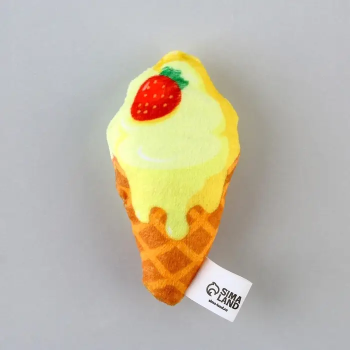 Игрушка для кошек с мятой «Мороженое» из текстиля, 9х5,1 см. Игрушка для кошек с мятой «Мороженое» из текстиля, 9х5,1 см.