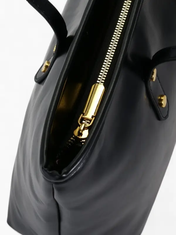 Сумка-шопер женская на молнии, размер 30.5&times;12&times;27 см, однотонная, чёрная