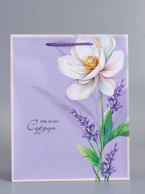 Пакет подарочный ламинированный "От всего сердца" 26 х 12 х 32 см