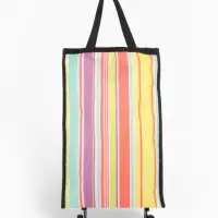 Сумка тележка хозяйственная, складная, на липучке, 2 колеса, наружный карман, 32&times;13&times;52 см, разноцветная