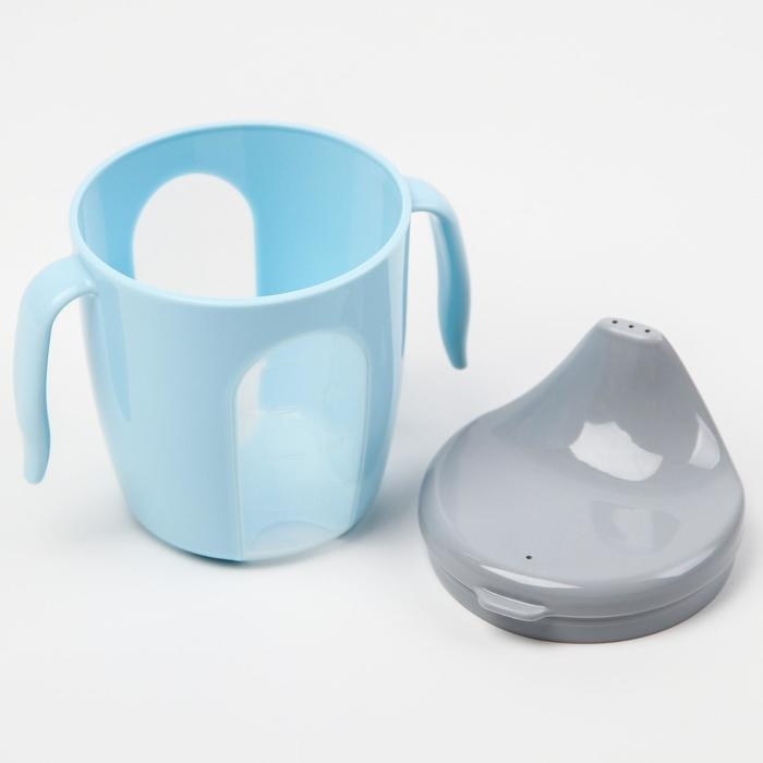 Поильник детский с твёрдым носиком «Protect Me», 200 мл., с ручками, цвет голубой Поильник детский с твёрдым носиком «Protect Me», 200 мл., с ручками, цвет голубой