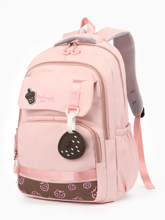 Рюкзак 31*13,5*45 см 2 отд. 4н/карм.клубника роз.