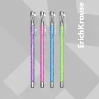 Ручка шариковая ErichKrause. ULTRA-20 Stick Glitter, синий стержень, узел 0.7 мм