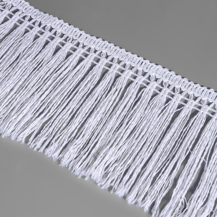 Тесьма декоративная «Бахрома», 75 мм, 10 ± 1 м, цвет белый Тесьма декоративная «Бахрома», 75 мм, 10 ± 1 м, цвет белый