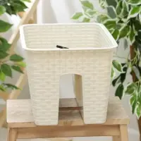 Ящик балконный &laquo;Ротанг&raquo;, 12 л, 39&times;27&times;23 см, пластиковый, на перила, бежевый