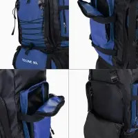 Рюкзак туристический, 90 литров, 6 наружных карманов, шнуровка, синий