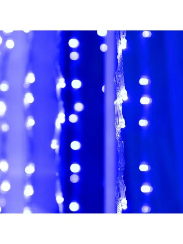 Гирлянда &laquo;Водопад&raquo; 2&times;1.5 м, IP44, прозрачная нить, 400 LED, свечение синее, 8 комбинаций режимов, 220 В