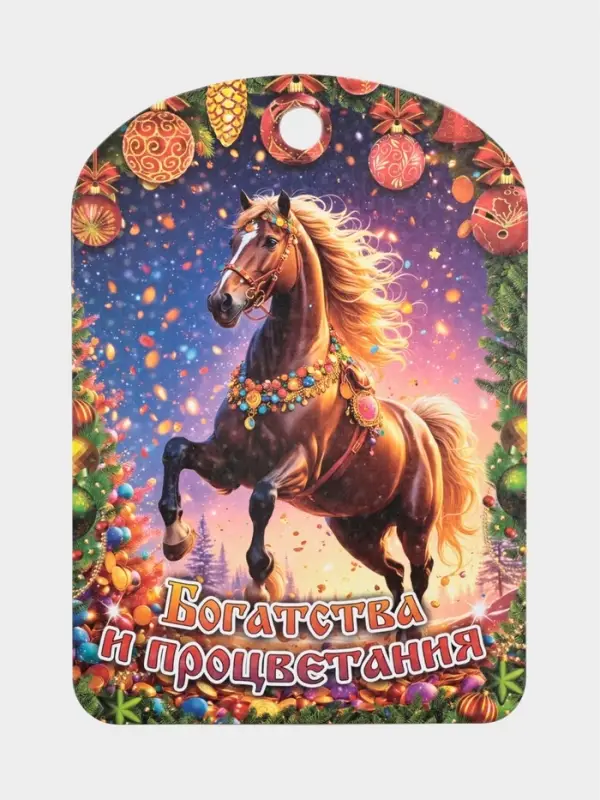 Доска разделочная сувенирная Дарим Красиво «Символ года. Богатства и процветания!», дерево, 27.5×19.5×0.5 см, разноцветная