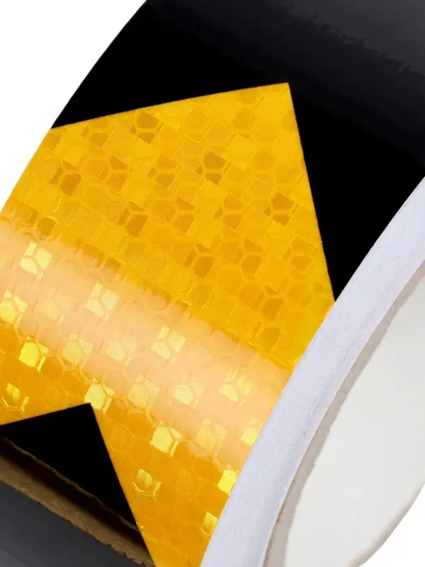 Светоотражающая лента, самоклеящаяся, желто-черная, 5 см &times; 25 м