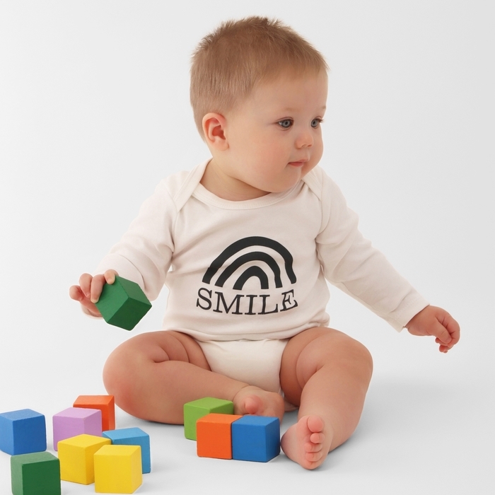 Комплект боди с дл. рукавом Крошка Я Smile, 3 шт., рост 74-80 см