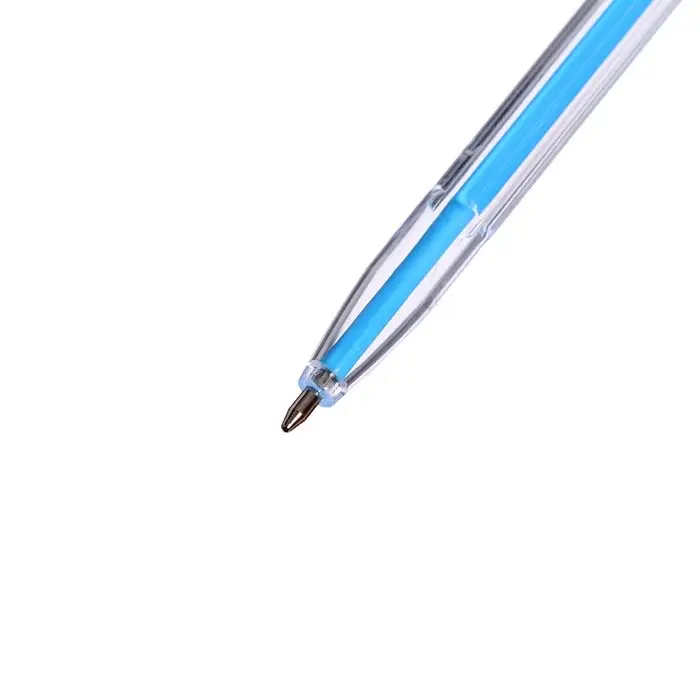 Набор шариковых ручек, 10 цветов, прозрачный корпус, с цветными колпачками