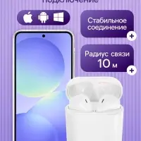 Наушники беспроводные Luazon i12, TWS, вкладыши, Bluetooth 5.0, 35/300 мАч, белые глянцевые