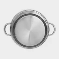 Кастрюля Катунь &laquo;Гретта&raquo;, 7.3 л, d=22 см, с крышкой, капсульное дно, индукция, нержавеющая сталь, AISI - 201, хромированная