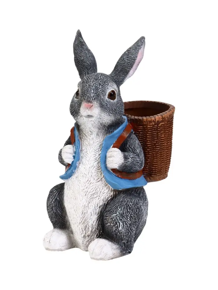 Фигурное кашпо 35 х 15 х 18 см "Зайчик с рюкзаком