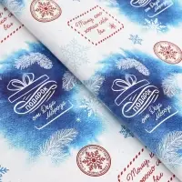 Бумага упаковочная новогодняя "Тому,кто хорошо себя вел", глянец, 80 г/м2 , 50 х 70 см.